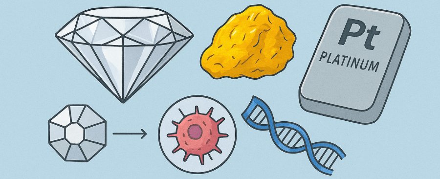 Diamantele, aurul și platina în medicină