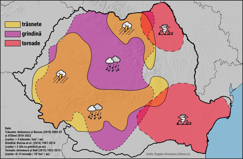 Harta fenomene meteo România