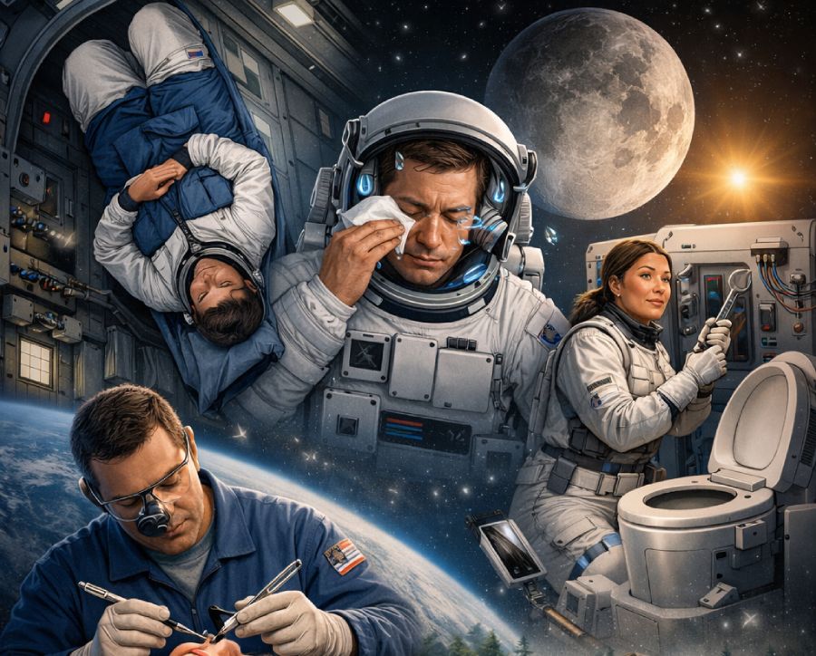 Abilități astronauți în spațiu