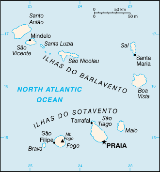 Insulele Capului Verde. Harta