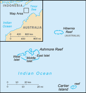 Insulele Ashmore şi Cartier poziţie geografică