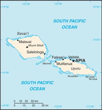 Samoa. Harta