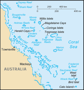 Insulele Mării de Coral harta
