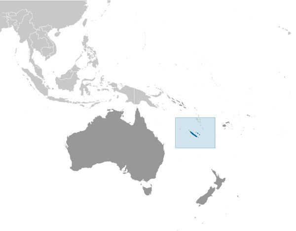 Noua Caledonie poziţie geografică