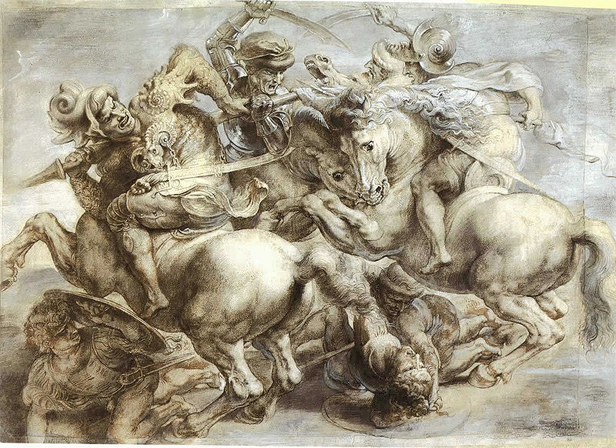 Peter Paul Rubens - Batalia de la Anghiari - reproducere dupa Leonardo da vinci