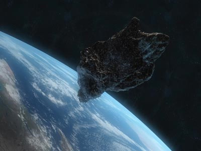 Asteroid apropiindu-se de Pământ