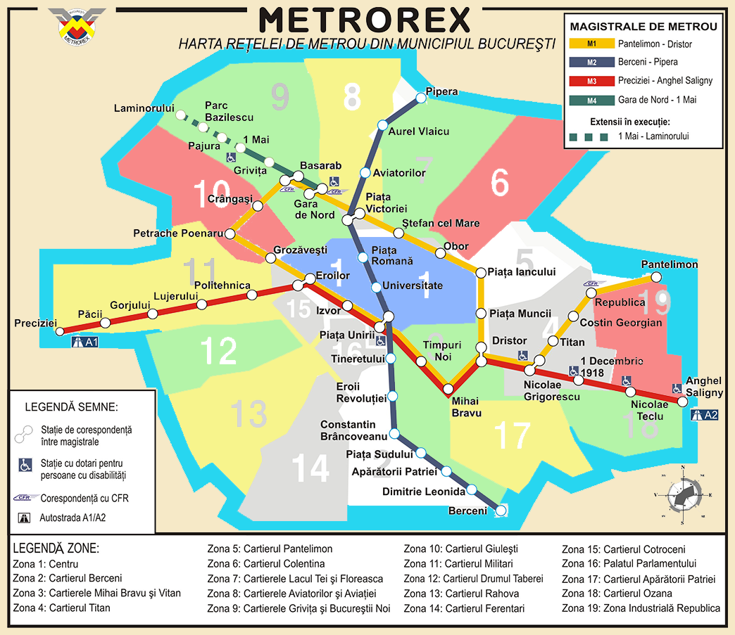 Harta metrou Bucureşti