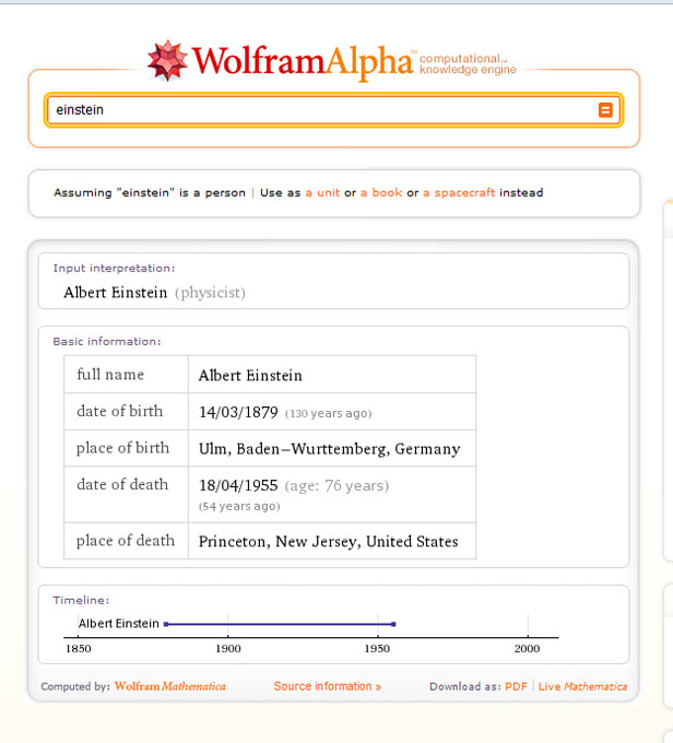 Einstein pe Wolfram